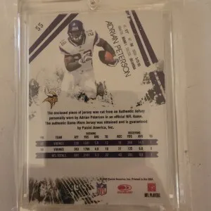 2009 Rookies And Stars Longevity Adrian Peterson Jersey  /299 back