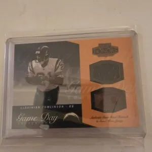 2003 Playoff Honors Ladainian Tomlinson Game Day Souvenirs Game Used Jersey & Football  /150 front