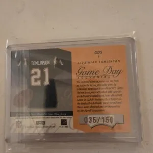 2003 Playoff Honors Ladainian Tomlinson Game Day Souvenirs Game Used Jersey & Football  /150 back
