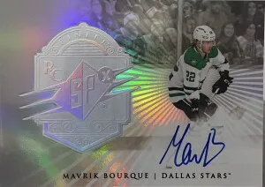 Mavrik Bourque SPx Finite Silver Spectrum Rookie Auto /99 front