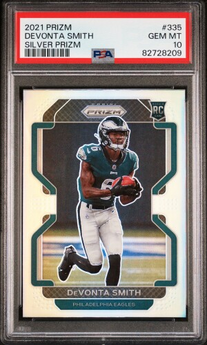 2021 Panini Prizm Devonta Smith Silver Prizm front