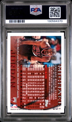 1996 Topps Michael Jordan Foil NBA 50th PSA 8 NM-Mint (Pop: 184, 22 Higher) back