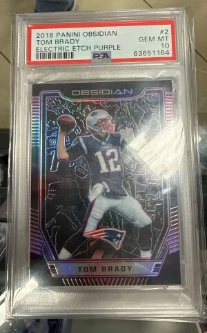 2018 Panini Obsidian Tom Brady Electric Etch Purple front