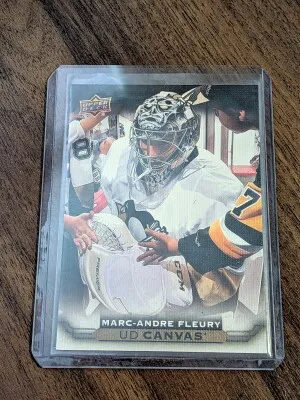 Marc-Andre Fleury canvas Pittsburgh 2015-16 UpperDeck Series 2 Canvas  C186. front