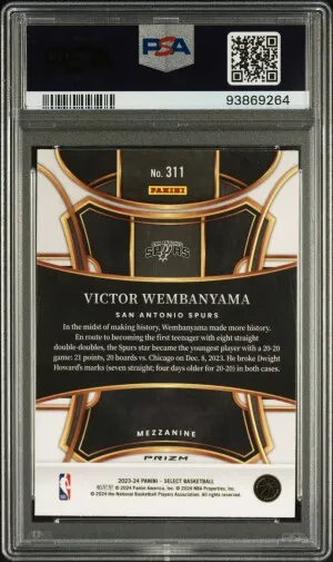 2023 Panini Select Victor Wembanyama Tectonic back