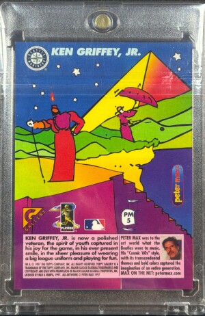 1997 TOPPS GALLERY PETER MAX SERIGRAPHS PM5 KEN GRIFFEY JR. back