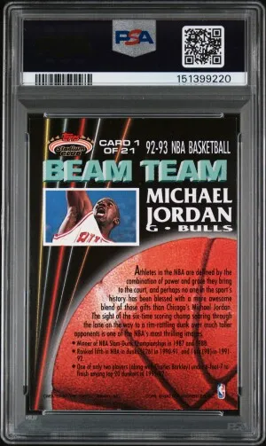 1992 Stadium Club Beam Team Michael Jordan Beam Team back