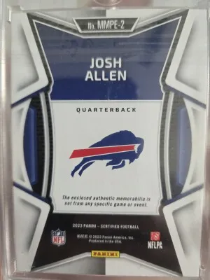2023 Panini Certified Josh Allen Green NFL Players Tag /3 back