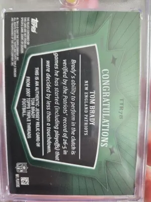 2007 Topps Triple Threads Tom Brady Green Triple Patch /18 back