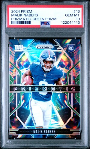 2024 Panini Prizm Prizmatic Malik Nabers Rookie Prizmatic-Green Prizm front