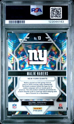 2024 Panini Prizm Prizmatic Malik Nabers Rookie Prizmatic-Green Prizm back