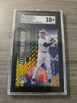 2021 Mosaic Ken Griffey Jr. Black Gold Prizm /8 SGC 10