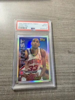 1995 Mystery Finest Grant Hill Refractor PSA 8 front