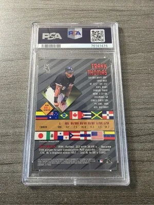 1997 Bowmans Frank Thomas International Atomic Refractor PSA 8 back
