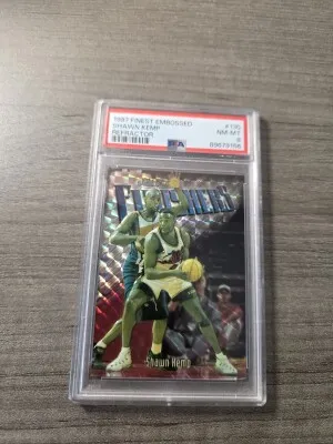 1997 Finest Embossed Refractor Shawn Kemp PSA 8 front