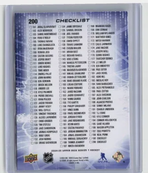 2024 Upper Deck Series 1 Checklist William Nylander Nikita Kucherov 200 Outburst back