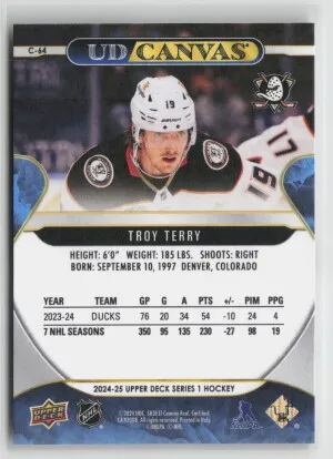 2024 Upper Deck Series 1 UD Canvas Troy Terry #C-64 back