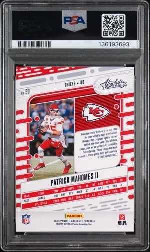 2024 Panini Absolute Patrick Mahomes PSA 10 back