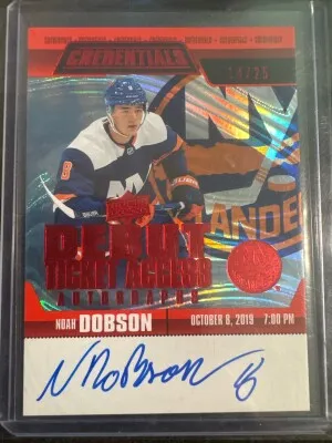 Noah Dobson Debut Ticket Auto /25 front