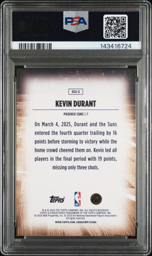 2025 Topps Home Court Kevin Durant PSA 9 back