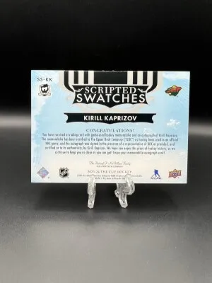 Kirill Kaprizov 2023-24 The Cup Scripted Swatches /35 back