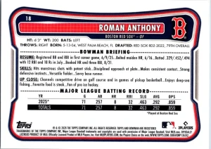2026 Bowman #18 Roman Anthony back