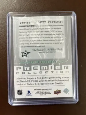 2022-23 Premier Wyatt Johnston #SRR-WJ Super Rookies (47/99) back