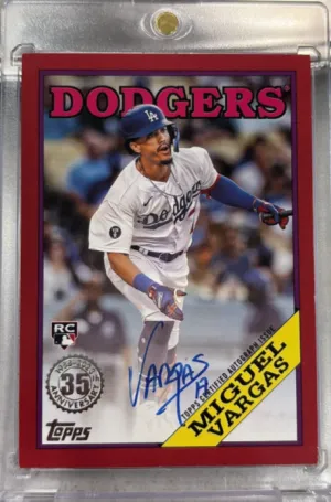 2023 Topps Series 2 RC Red / 25 Miguel Vargas 1988 Auto front