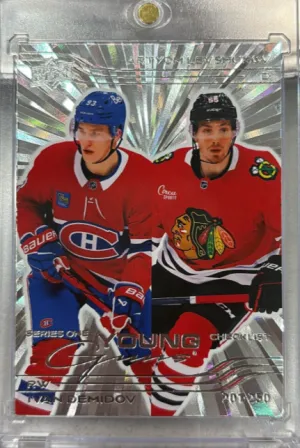 2025-26 Upper Deck Ivan Demidov Levshunov Young Guns Silver Outburst Checklist front