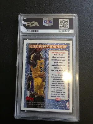 1996 Mystery Finest Shaquille O'Neal Super Team NBA Finals back