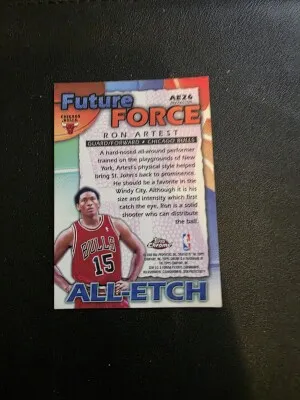 1999 Topps Chrome Ron Artest Future Force Refractor back