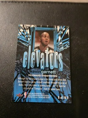 1999 Flair Showcase Kevin Garnett Elevators back
