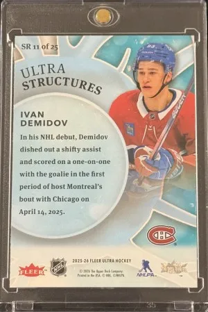 Ivan Demidov 25/26 Upper Deck Fleer Ultra Structures Rookie #11 back