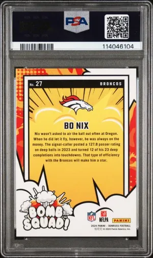 2024 Panini Donruss Bomb Squad Bo Nix back