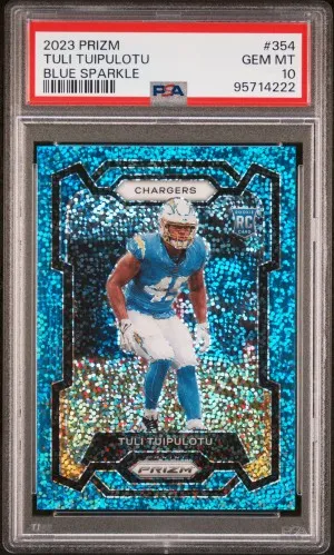 2023 Panini Prizm Tuli Tuipulotu Blue Sparkle front