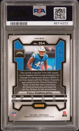 2023 Panini Prizm Tuli Tuipulotu Blue Sparkle back