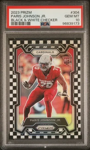 2023 Panini Prizm Paris Johnson Jr. Black & White Checker front