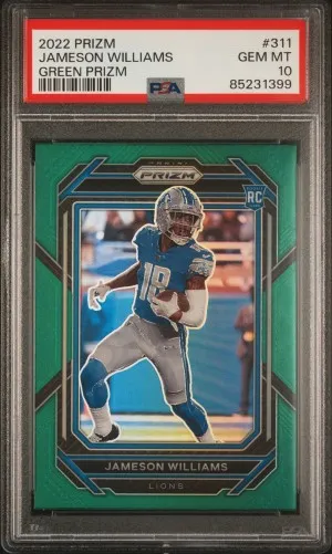 2022 Panini Prizm Jameson Williams Green Prizm front