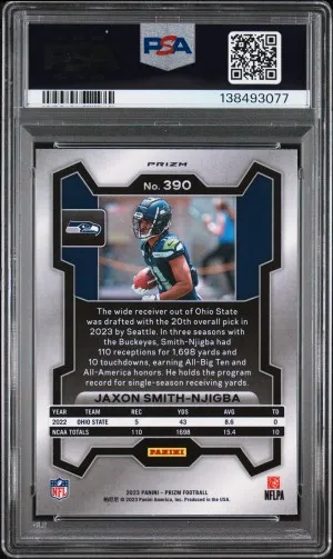 2023 Panini Prizm Jaxon Smith-Njigba Silver Prizm back