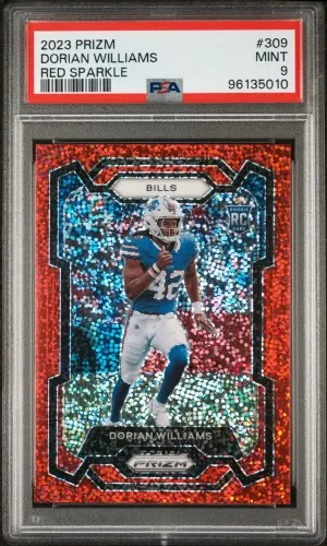 2023 Panini Prizm Dorian Williams Red Sparkle front
