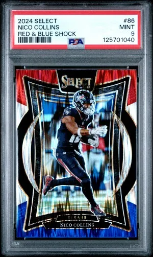 2024 Panini Select Nico Collins Red & Blue Shock front