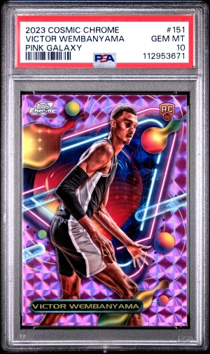2023 Topps Cosmic Chrome Victor Wembanyama Pink Galaxy front