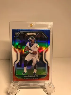 2020 Prizm Jalen Hurts Red White And Blue Prizm Rookie front