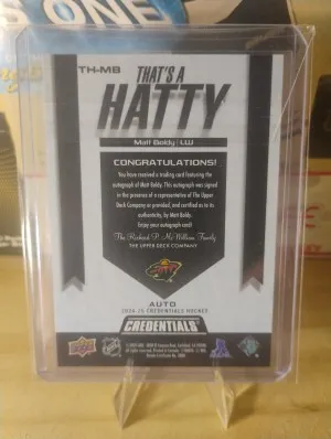 2024 UD Credentials Matt Boldy Autograph back