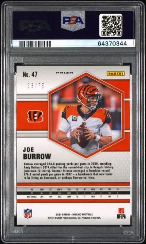 2021 Panini Mosaic Joe Burrow No Huddle Blue back