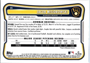 2026 Bowman #35 Jacob Misiorowski back