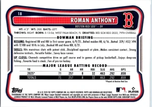 2026 Bowman #18 Roman Anthony back