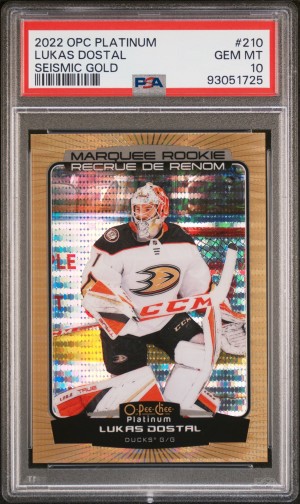 2022 O-Pee-Chee Platinum Lukas Dostal Seismic Gold front
