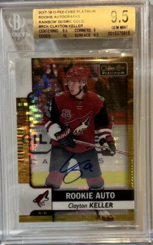 Clayton Keller Seismic Gold Rookie Auto /25 front