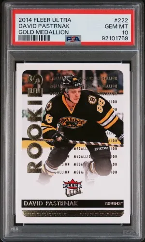 2014 Fleer Ultra David Pastrnak Gold Medallion front